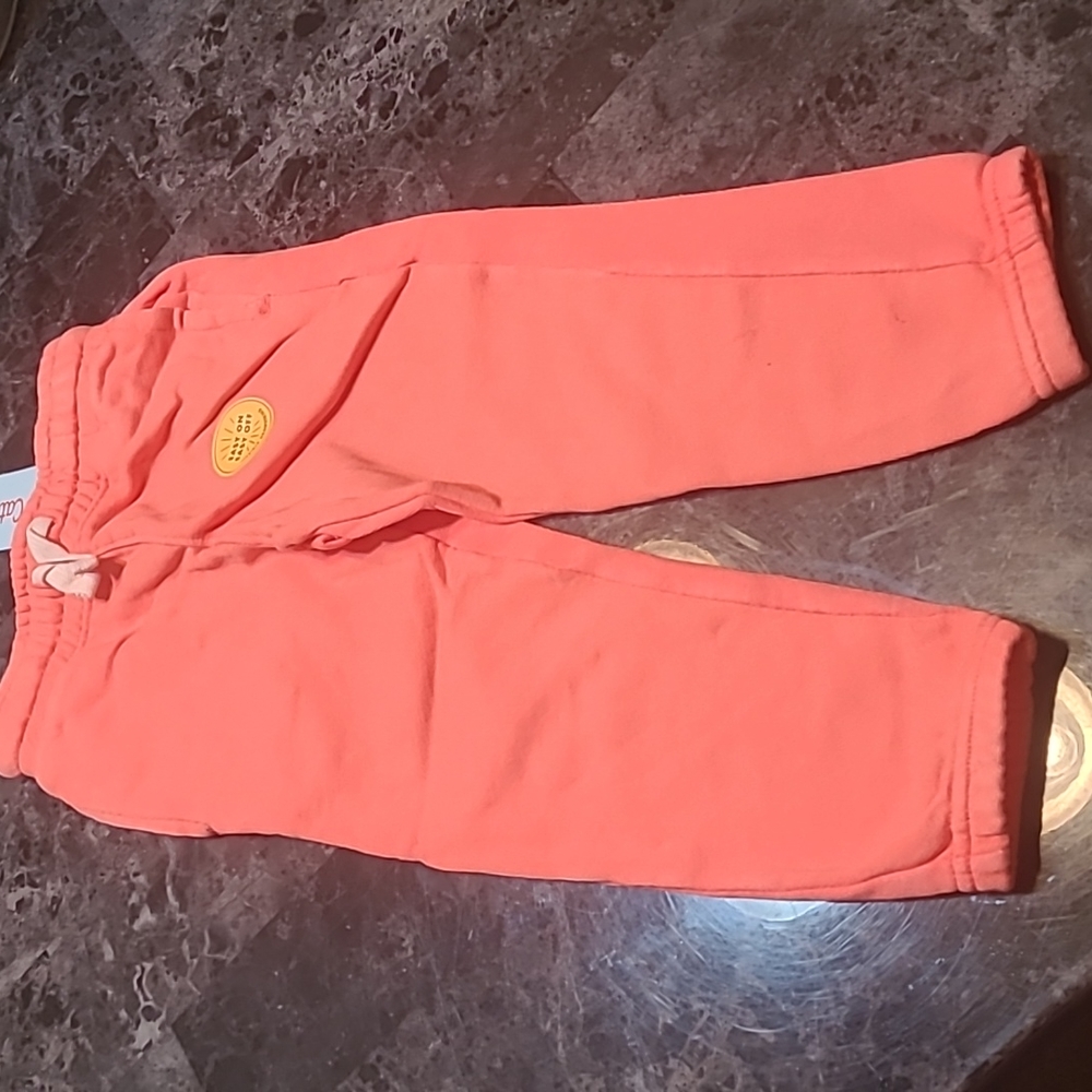 New with tags! Cat & Jack Kids 3T coral easy slip on comfy sweatpants